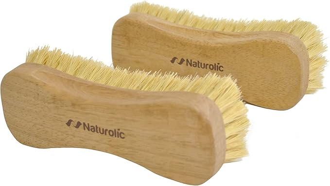 All-Natural Wooden Scrub Brush Set |Tampico Bristle Brush for Cleaning | Scrub Brushes for Cleaning | Floor, Tub, Kitchen, and Carpet Brushes for Cleaning | Eco Friendly Cleaning Products | Pack of 2
