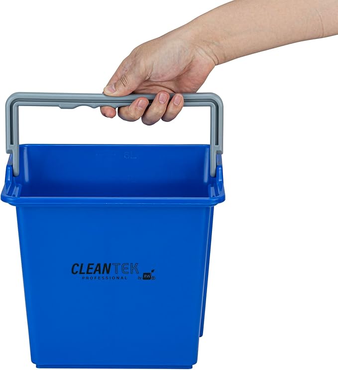 Restaurantware-Clean Tek Professional 6 Quart Cleaning Bucket, 1 Utility Pail with Handle - Heavy-Duty, Portable, Blue Plastic Washing Pail, Perfect for Household, Outdoor, Car Wash and More