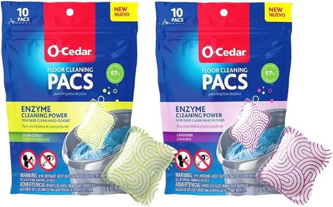 O-Cedar Floor Cleaning 20ct Pacs with Citrus Scent 10ct (1- Pack) and Lavender Scent 10ct (1-Pack)