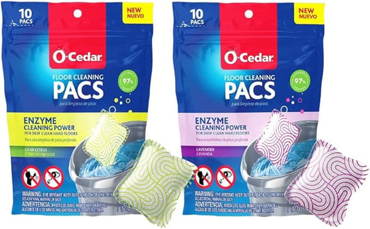O-Cedar Floor Cleaning 20ct Pacs with Citrus Scent 10ct (1- Pack) and Lavender Scent 10ct (1-Pack)