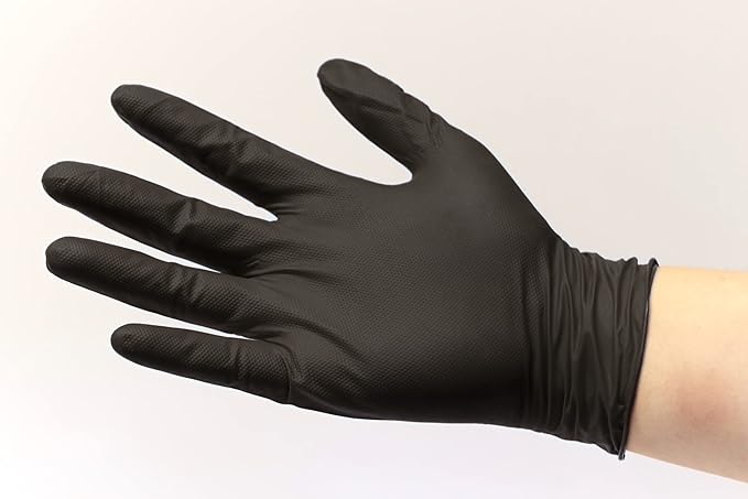 DENCO DISTRIBUTING, INC. GripTensity Diamond Nitrile Gloves - Black 7 MIL - Latex & Powder Free - 10 Boxes