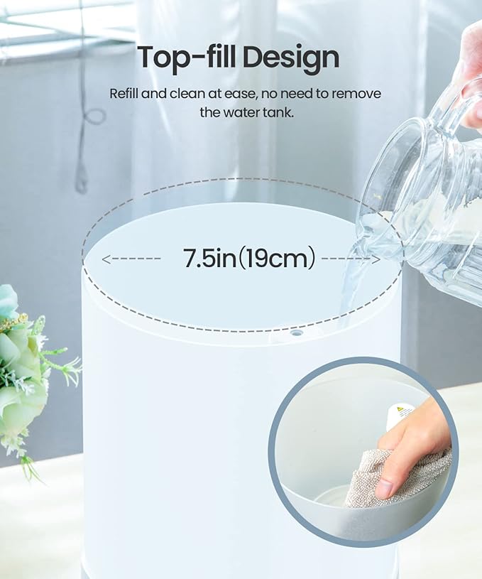 Humidifiers for Bedroom, 4.0L Humidifier with Essential Oil Diffuser, Top Fill Ultrasonic Cool Mist Humidifier for Large Room, Sleep Mode, Adjustable mist output, Auto Shut-Off