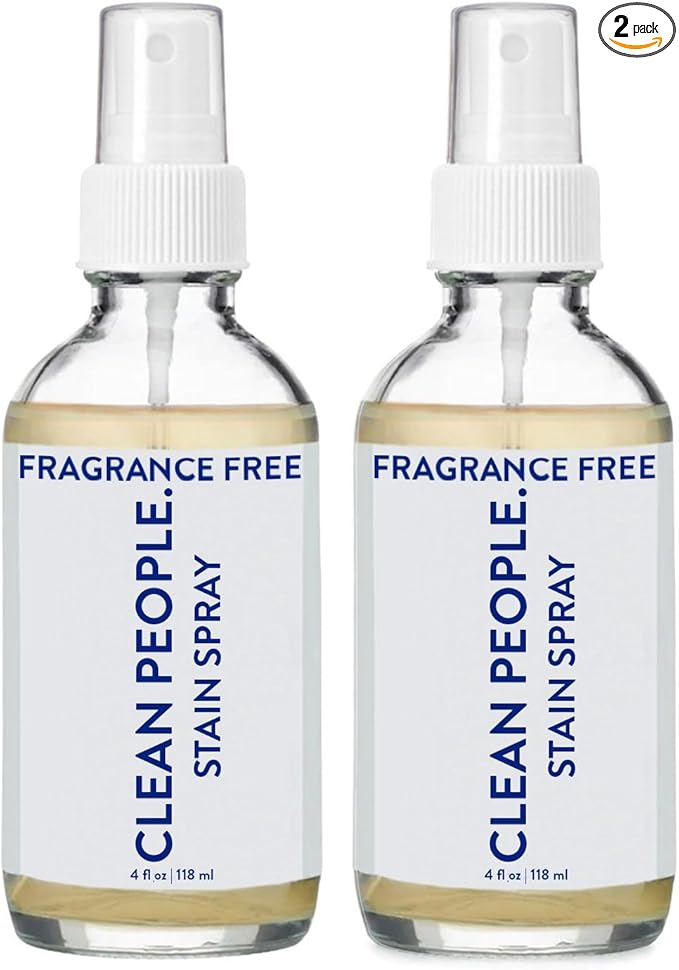 The Clean People Stain Remover Spray - Simple, Clean Ingredients - Laundry Spot Treatment for Food, Pet & Baby Stains - Boosted with Enzymes - Fabric Safe - 4oz (2 Pack)