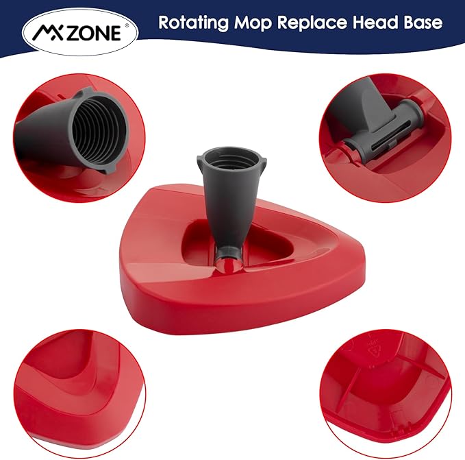 Scrubber and Mop Base Compatible with O Cedar RinseClean 2 Tank System, Spin Mop Scrub Brush Head Replacement, Hard Bristle Cleaning Brush, 1 Mop Base and 1 Scrub Brush, Not Fit EasyWring 1 Tank