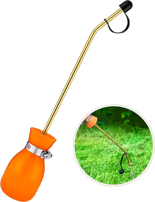 Boao Diatomaceous Earth Powder Duster Bulb Duster Sprayer 3.5 oz with Long Copper Garden Powder Applicator Dispenser for Organic Gardening Agricultural Supplies(Orange)