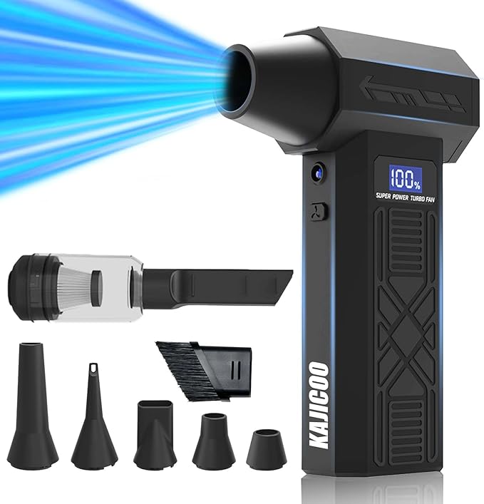 Compressed Air Duster-130000RPM Super Power Electric Air Duster, 4-Gear Adjustable Mini Blower with Type-C Fast Charging, Dust Blower for Computer, Keyboard, House, Outdoor and Car