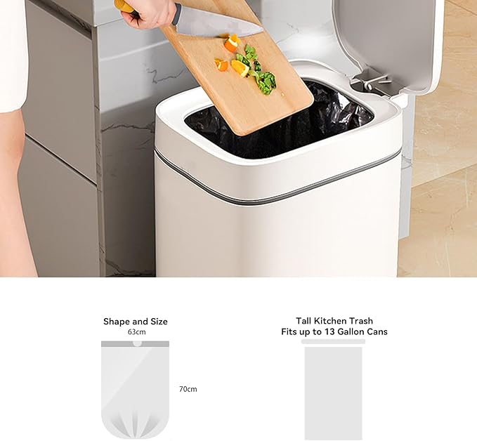 Trash Bags 13 Gallon Drawstring, Pack of 28 Garbage Bag for Kitchen and Home, 63x70cm Size, 12g/pcs, Unscented, Black