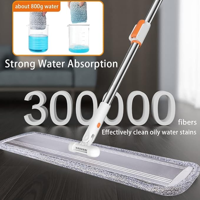 Mop Pads 32 inch Replacement 6 Pack mop Head Replacement Refills Washable Microfiber Pads Commercial Reusable Refill Fit for Most Flat Mop Frame