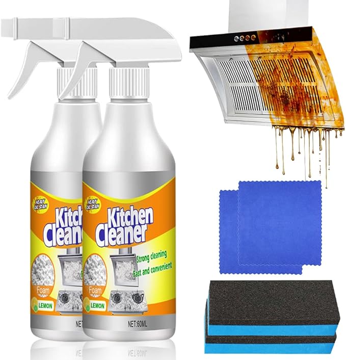 Kitchen Foam Cleaner, 2025 Upgraded All-Purpose Cleaner, Portable Grease Remover for Home Kitchen, Durable Stove Cleaners for Restaurant, Easy Clean Pot and Pan Cleaners for Housewife (2)