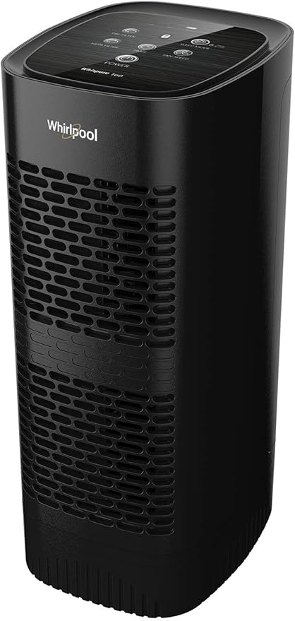 Whirlpool, WPT60B Whispure True Hepa Air Purifier, Activated Carbon Advanced Anti-Bacteria, Ideal for Allergies, Odors, Pet Dander, Mold, Smoke, Wildfire, and Germs, Medium, Black