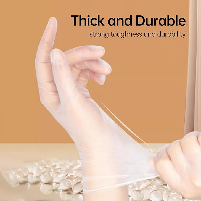Jointown Vinyl Gloves, Disposable Cleaning, Powder Free, Latex Free, Non-Sterile Protective Glove, Gloves for Cooking