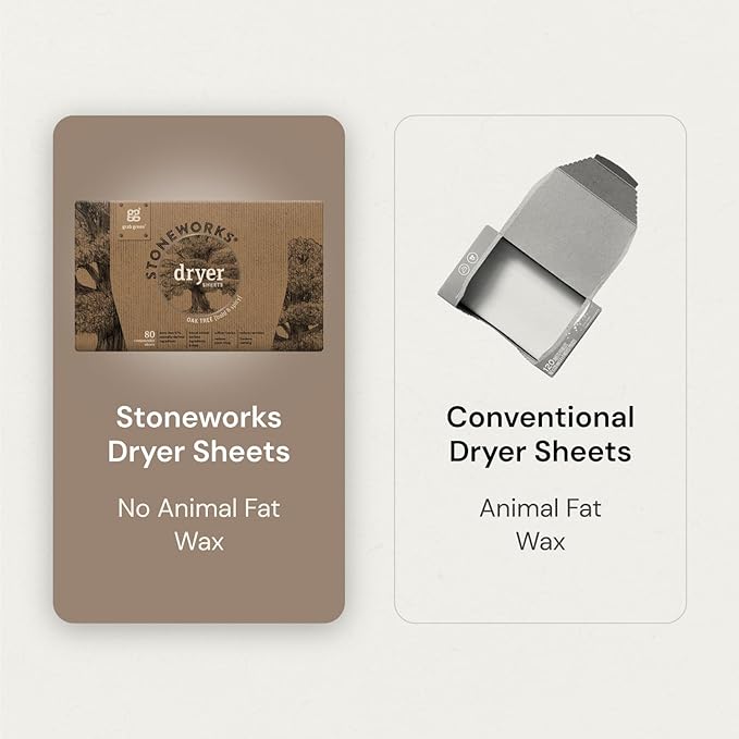 Grab Green Stoneworks Laundry Detergent Pods and Dryer Sheet Bundle, 50 Count Pods and 80 Dryer Sheets, Fragrance Free Rain Scent, Plant and Mineral Based Laundry Care Set