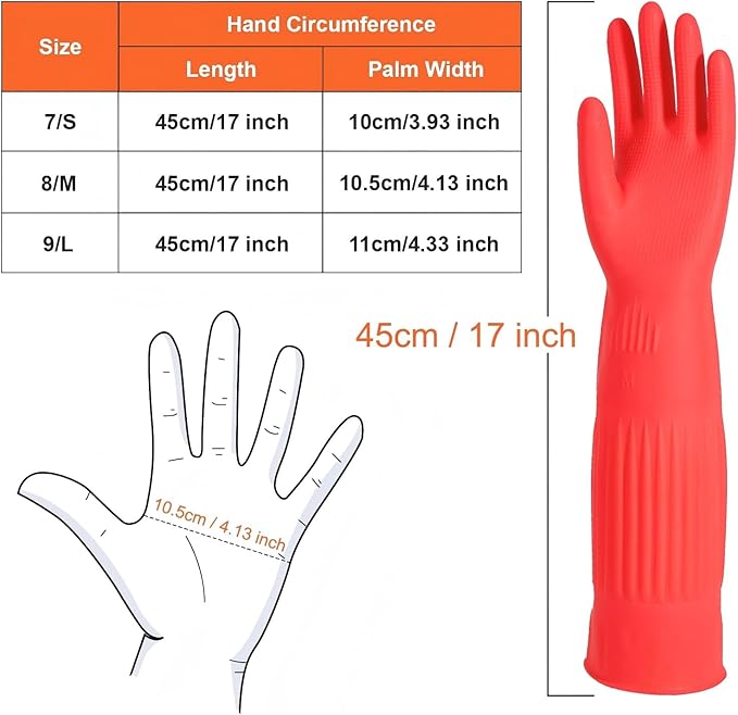 North Tower Long Dishwashing Gloves Length Rubber Reusable Resistant Platos Nitrile,Dishwashing Gloves