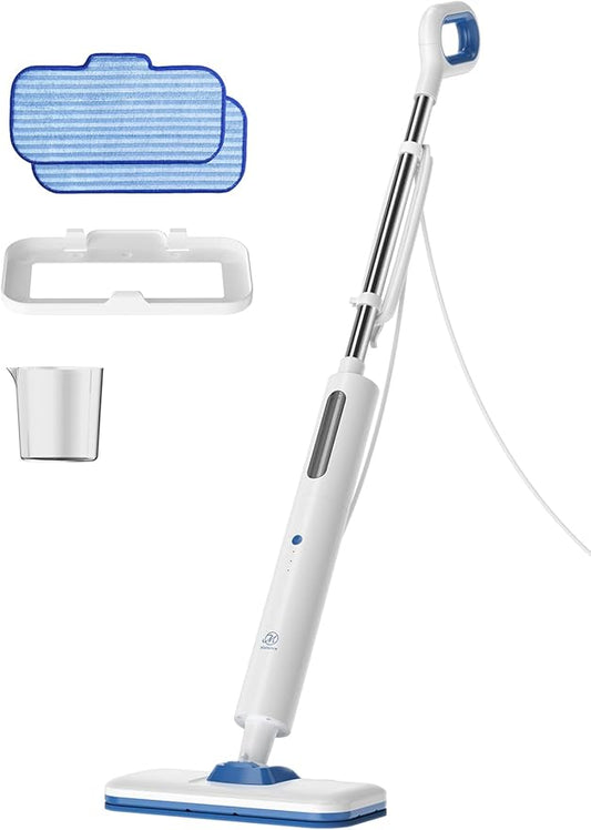Steam Mop for Floor Cleaning,15-Second Setup,Chemical-Free Floor Cleaner for Hardwood,Laminate,Tile&Greasy Spots.Ergonomic Design with Hands-Free Standing,3 Steam Settings,Reusable Washable Pads