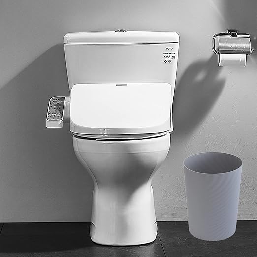 UUJOLY Plastic Small Trash Can Wastebasket, Garbage Container Basket for Bathrooms, Laundry Room, Kitchens, Offices, Kids Rooms, Dorms, (Grey, 1.8 Gallon/2 Pack)