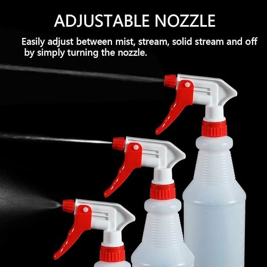 Plastic Spray Bottle Nozzle Heavy Duty Spraying Bottle Replacement Part Leak Proof Mist Water Bottle Spray Nozzle for Chemical Cleaning Solutions All-Purpose Adjustable Head Sprayer 4PCS (Red)