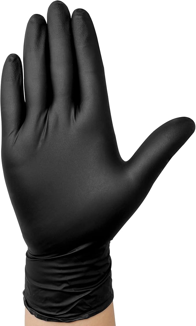 TitanFlex Disposable Nitrile Exam Gloves, 6-mil, Black, Heavy Duty, Latex Free, Food Safe for Cooking & Food Prep