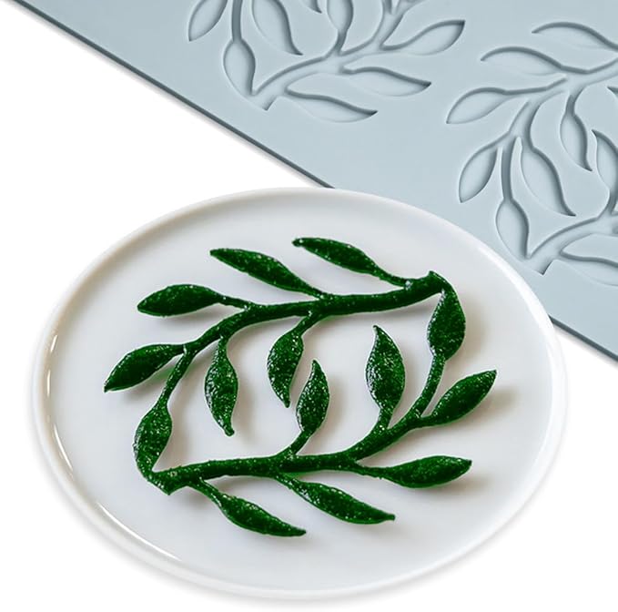 TUKE Food Molds Silicone Shapes Leaf Silicone Chocolate Molds Candy Baking 3D Silicone Molds Fondant Clay Silicone Food Molds for Cake Decorating, Resin, Soap, Sugar Craft (Leaf_10.64x2.88x0.12inch)