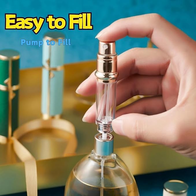 Travel Perfume Bottle Refillable,Perfume Travel Refillable Mini Spray Bottles Leather Cologne Dispenser, Portable Empty Spray Bottle Cologne Dispense Filling Atomizer 5ml (Pink)