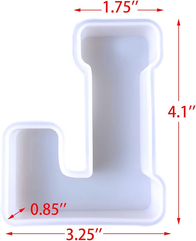 4 inch 26 Pack English Letter Silicone Mold - Alphabet Capital & Large Letter Resin Casting Mold