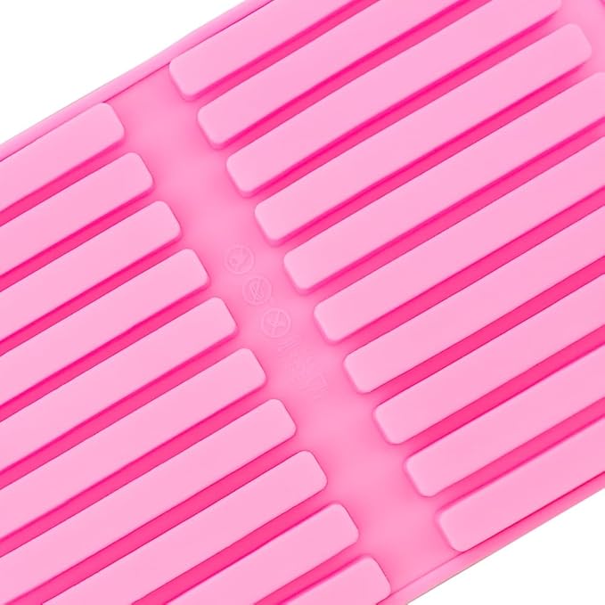 2 PACK Chocolate Rod Stick Silicone Strip Molds, 20 Bars Strips Biscuit Candy Molds for Cookies Candy Crayon Candle Soap Ice Cube Tray