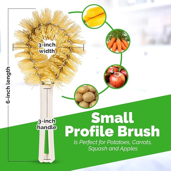 Stanley Home Products Original Vegetable Brush - Sturdy Compact Kitchen Brush for Small to Medium Veggies and Fruits - Removes Dirt Cleans Effectively Perfect for Home Use (1 Pack)
