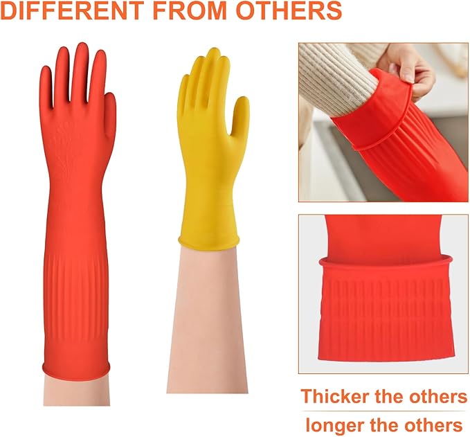 North Tower Long Dishwashing Gloves Length Rubber Reusable Resistant Platos Nitrile,Dishwashing Gloves