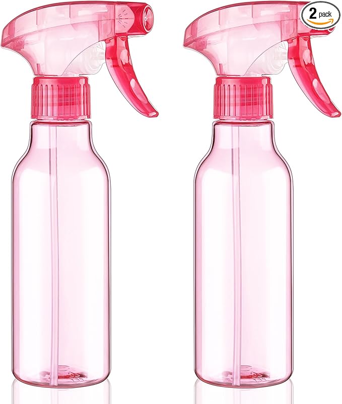 Cosywell Plastic Spray Bottles 8.8oz/260ml 2 Pack Empty Spray Bottle for Cleaning Mist/Stream Refillable Container Water Spraying Bottle for Cooking Hair Care Essential Oils(Pink)