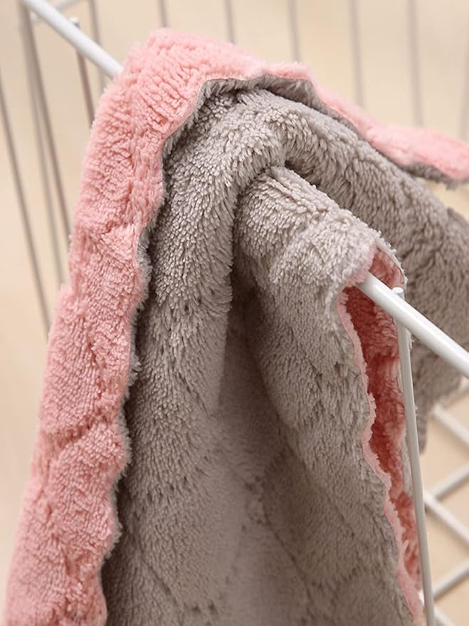 10 Pack Kitchen Cloth, Microfiber DishTowels Washcloths, Super Absorbent Coral Velvet Dishtowels, Premium Cleaning Cloths,Non-Stick Oil Quick Dry Dish Towels, Soft Tea Towels, Table Cleaning Cloths.