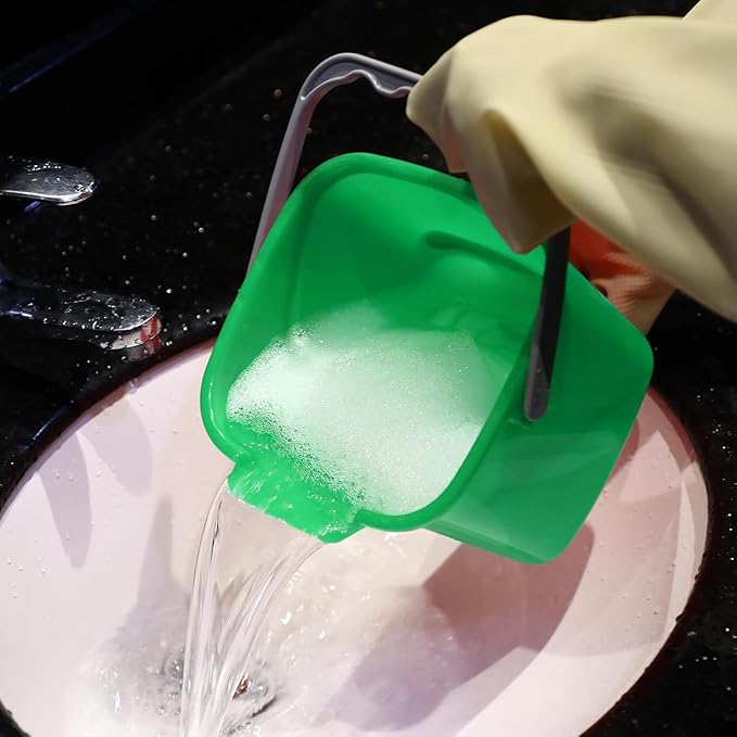 Uiifan 3 Pcs 6 Quart Bucket for Cleaning Small Sanitizing Square Bucket Detergent Pail Plastic Utility Cleaning Pail for Home Commercial Restaurant Kitchen Office School Commercial Use (Multicolor)