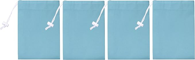 Urban Villa Laundry Bag Canvas|Dirty Clothes Travel Laundry Bag|Machine Washable|Reusable College Hostel Hamper Liner Bag for Garments Delicates Drawstring Closure 4 Pack Aqua Color|Size 28X36 Inches