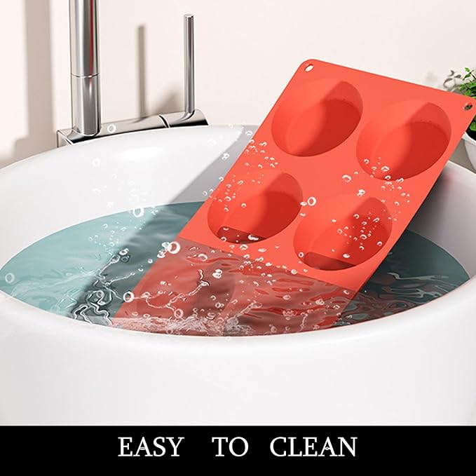 Silicone Egg Chocolate Molds 2 Packs Muffin Top Pans for Baking 3" Round Egg Bites Hamburger Corn Bread Mousse