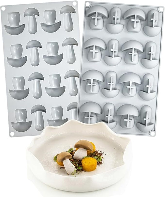 mostsom Silicone Mushroom Molds Nonstick Baking Pan Silicone Molds for Chocolate, Candy, Jelly, Ice Cube, Muffin (Mushroom N_11.92x7x0.88inch)