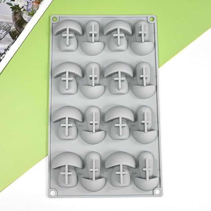 mostsom Silicone Mushroom Molds Nonstick Baking Pan Silicone Molds for Chocolate, Candy, Jelly, Ice Cube, Muffin (Mushroom N_11.92x7x0.88inch)