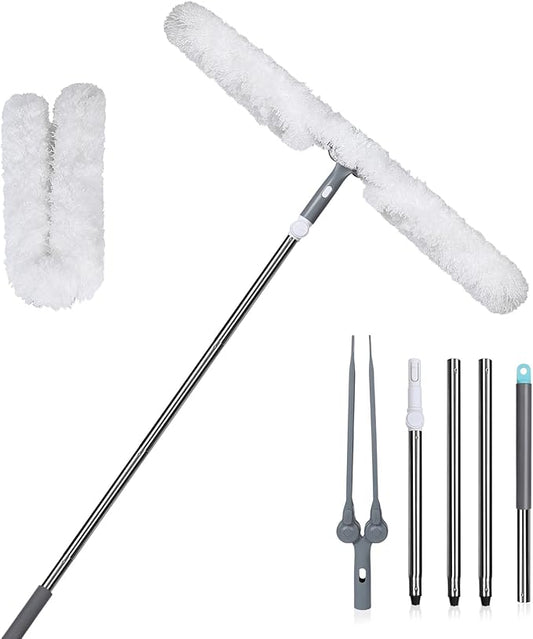Masthome Microfiber Duster,Microfiber Feather Dusters with Adjustable Angle Head, Adjustable Cobweb Duster with 60 " Long Pole, Dusters for Cleaning Ceiling Fan, High Ceiling, Furniture