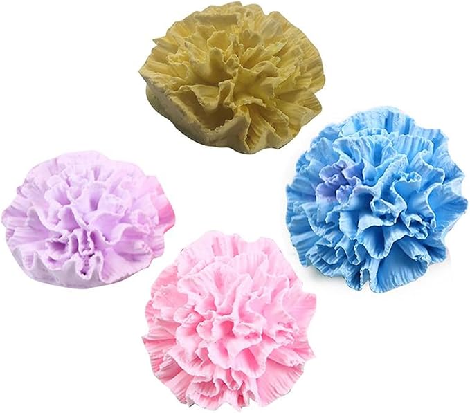 Carnation Flower Silicone Mold for Fondant Chocolate Candy Cake Decorating Candle Soap Baking Pastry Polymer Clay