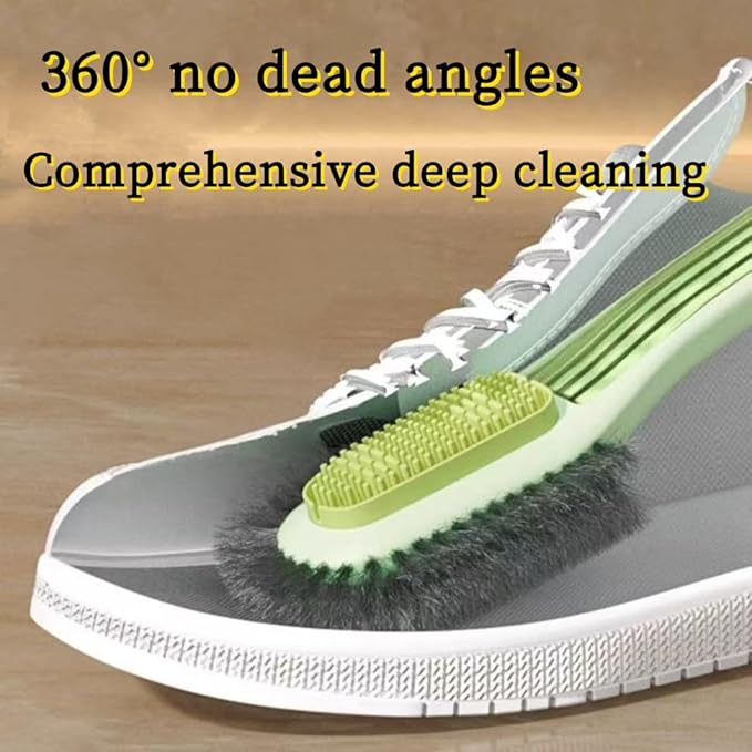 Shoe Cleaner Brush -Sneaker Shoe Cleaner Brush-Soft Bristle Cleaning Shoes Scrubber-Long Handle Shoe Scrubbing Brush-White mesh Sneaker Cleaner Brush-Shoe Brushes for Internal and External Cleaning