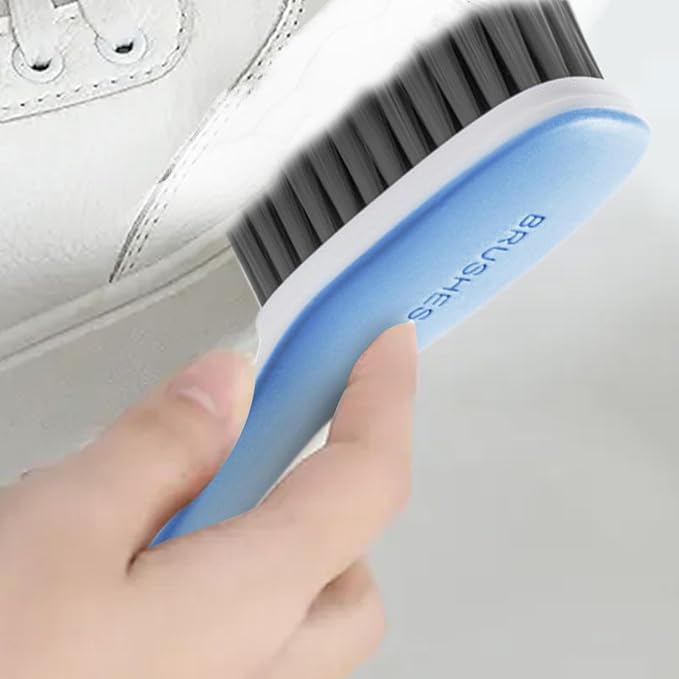 Laundry Brush for Stain Removal, 2X Clothes Scrubbing Brush, Laundry Brush Shoe Brush Shoe Cleaning Brush Scrub, Ergonomic Grip, Multi-Purpose Cleaning Tool, Bathroom Supplies for Fabric Clothes