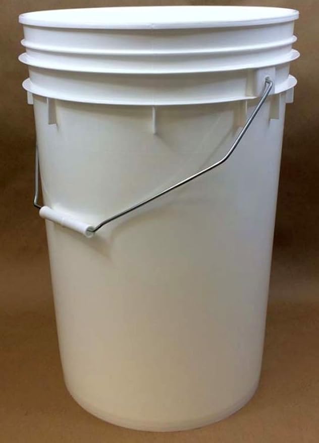 6 Gallon Premium Grade White Plastic Bucket 3 Pack