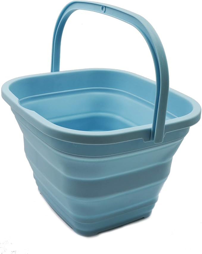 SAMMART 11L (2.9 Gallon) Collapsible Rectangular Handy Basket/Bucket (1, White/Sea Angel)