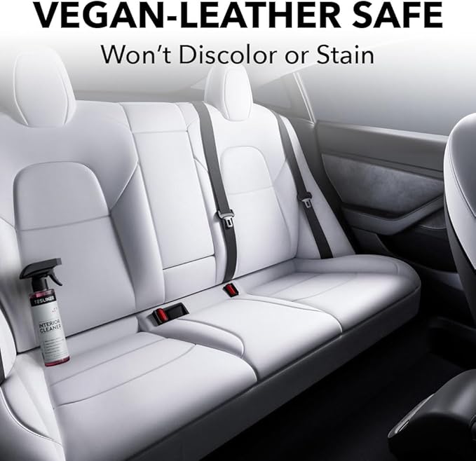 Tesla Seat Cleaner & Stain Remover - Interior Cleaner, Safe on Black & White Vegan Leather, Interior Cleaning Products for Seats, Dash, Console | Tesla Model 3 Y S X Juniper Accessories 2025 & 2026