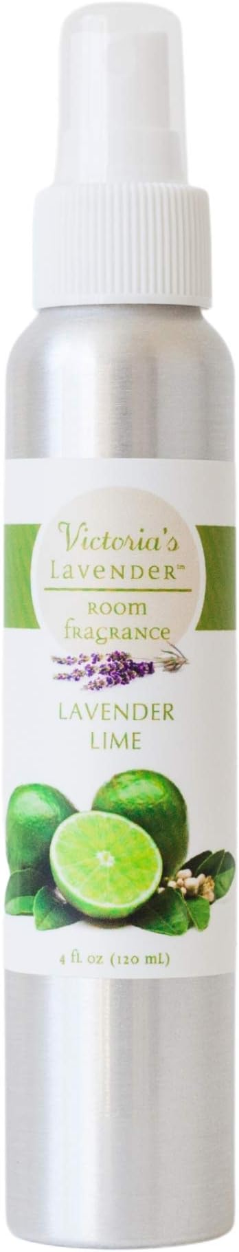 Victoria's Lavender Lime All-Natural Home Atmosphere Spray, Made in the USA, Essential Oil Concentrated Air Freshener, Bathroom Odor Eliminator, Luxury Room Spray, 4 oz