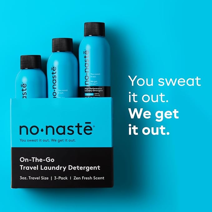 Nonaste Travel Laundry Detergent - Zen Fresh, 3 Fl Oz (Pack of 3), 9 Loads - Travel Size Laundry Detergent for Workout Clothes & More - TSA Compliant for On the Go