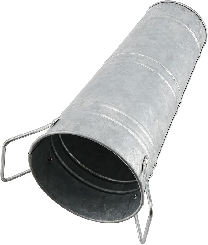 4 Pack 9 Inch Tall Galvanized Flower Bucket, Silver Farmhouse French Flower Bucket with Handle, Small Rustic Buckets Vintage Metal Vases for Flower, Centerpieces, Floral Wedding Arrangements