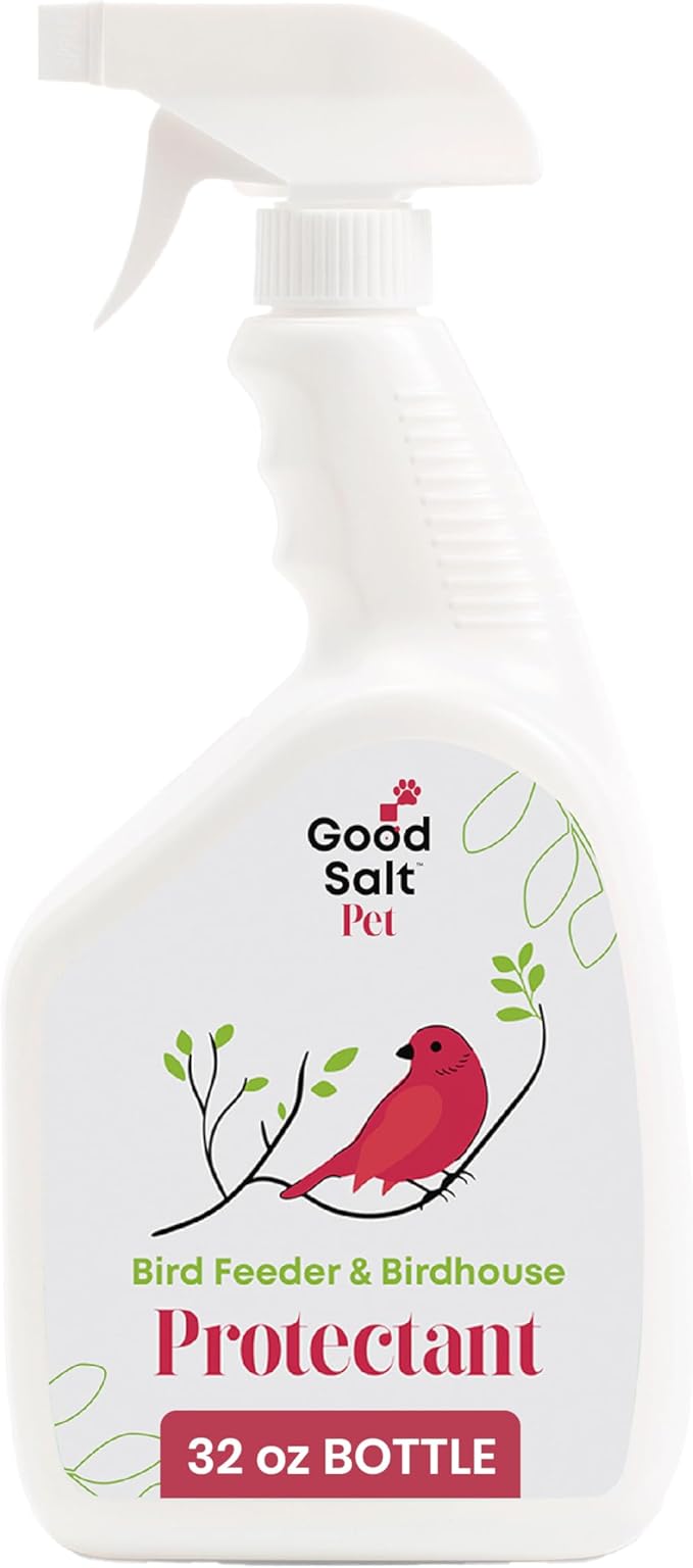 Clean Republic Good Salt Pet Bird Feeder & Bird House Protectant, Natural Bird-Friendly Spray Formula, Made in the USA, 32 Ounce Bottle