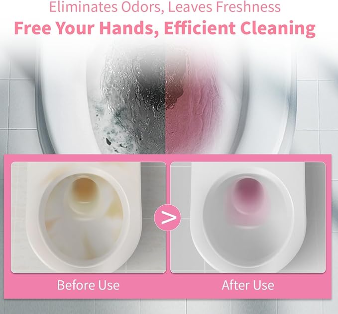 Toilet Bowl Cleaner,Toilet Tank Cleaner,Automatic toilet inside bowl Cleaner,Pink Stuff Tablet In Bottle Cleanser (2PCS Pink)