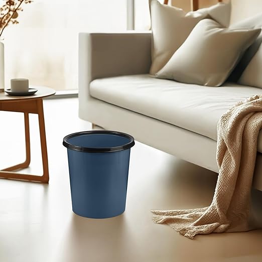 Plastic Small Trash Can Wastebasket - Garbage Can Basket for Bathrooms - Laundry Room, Kitchens, Offices, Kids Rooms, Dorms - Blue