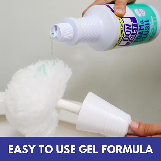 Don Aslett Foam & Flush Toilet Bowl Cleaner (32 Oz Bottle, Pack of 2) Eco Friendly, Biodegradable Organic Acid Formula | Cleans, Brightens, Deodorizes