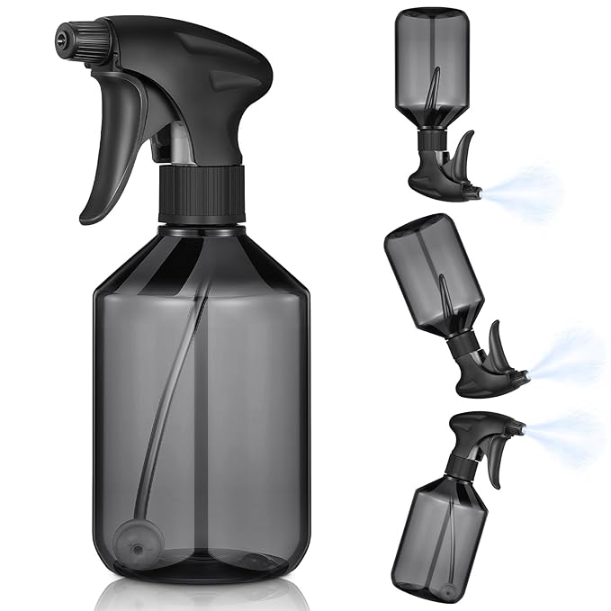 Baderke 2 PCS 360° Spray Bottle, 16 oz Upside Down Spray Bottles, Plastic Spray Bottles is Nice for Plants, Cleaning Solutions, Durable Nozzle w/Fine Mist and Stream Setting (Gray)