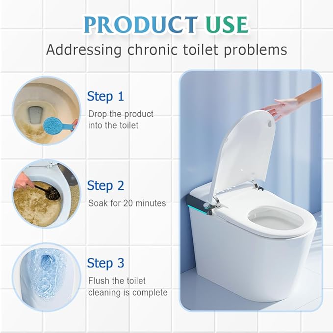 2pcs Toilet Cleaner, Toilet Bowl Cleaner Toilets Cleane, Self Activating Powder for Toilets Bowls Cleaning, Powerful Foaming Toilets Bowls Cleaner, Deep Cleaning (2, Blue) (2, Blue)